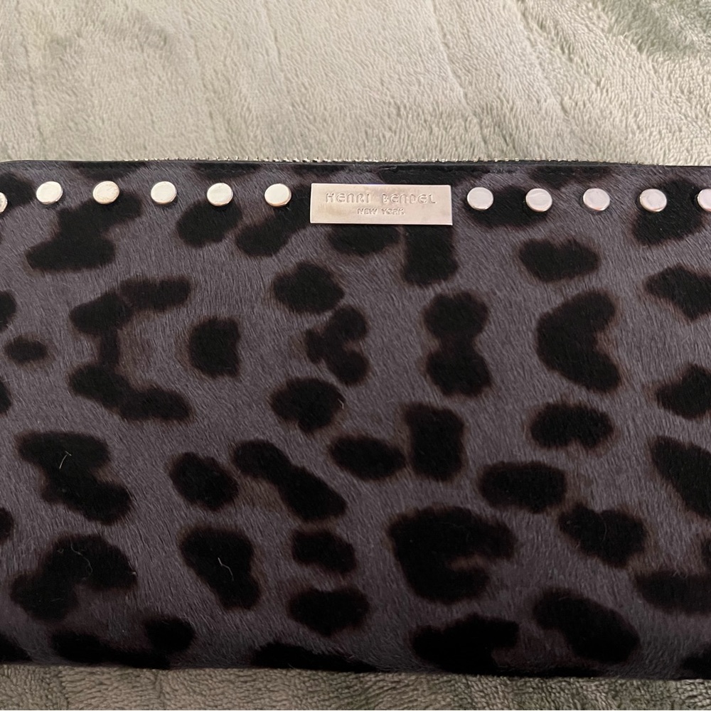 Henri Bendel Leopard Cowhair Wallet